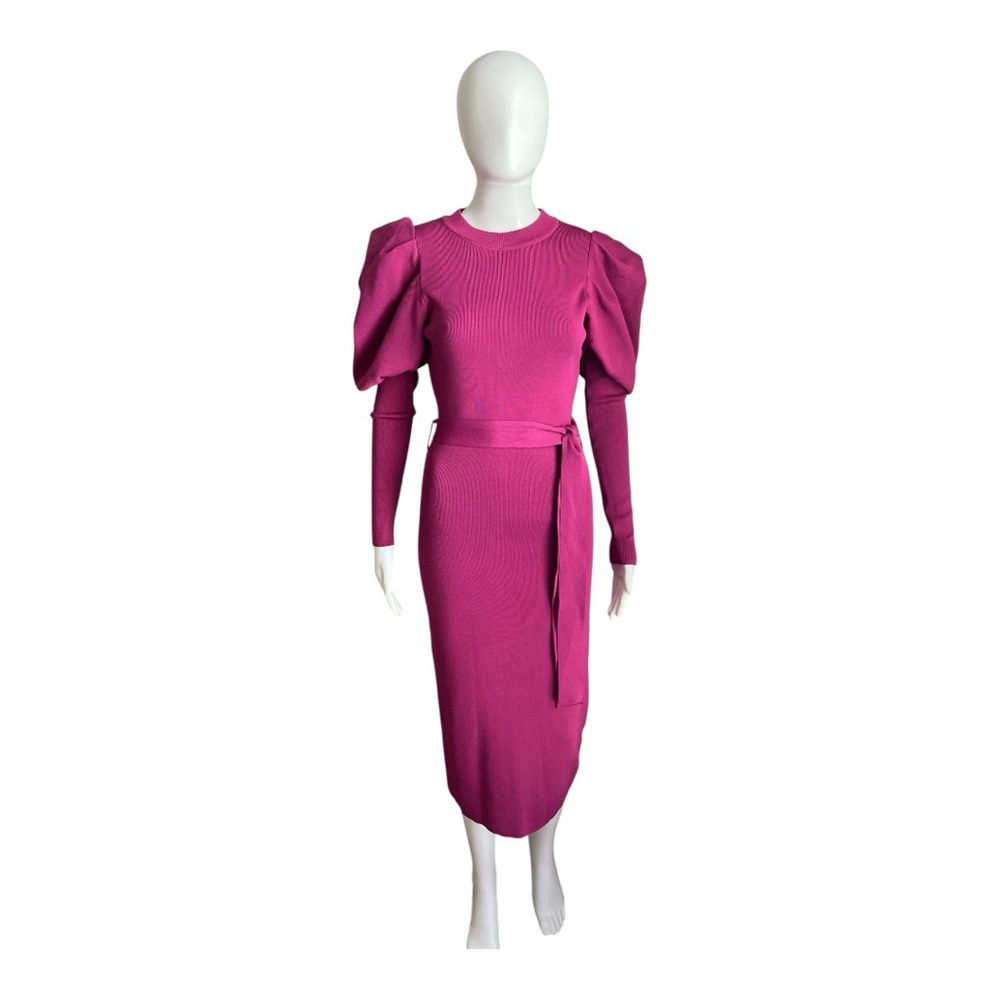 Goodtimeusa Elegant Pink Puff Sleeve Dress Size M